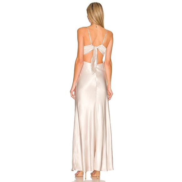 Bardot Women's Silver Champagne Slip Dress Tie Back Size XXL / US 12 NWOT - Picture 4 of 12